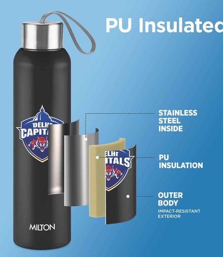 Milton Sports Steel Halo UV Printing Water Bottle - Delhi Capitals (DC) - Milton