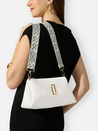 Lavie Luxe Tory26 3 Compartment Sling Bag in White