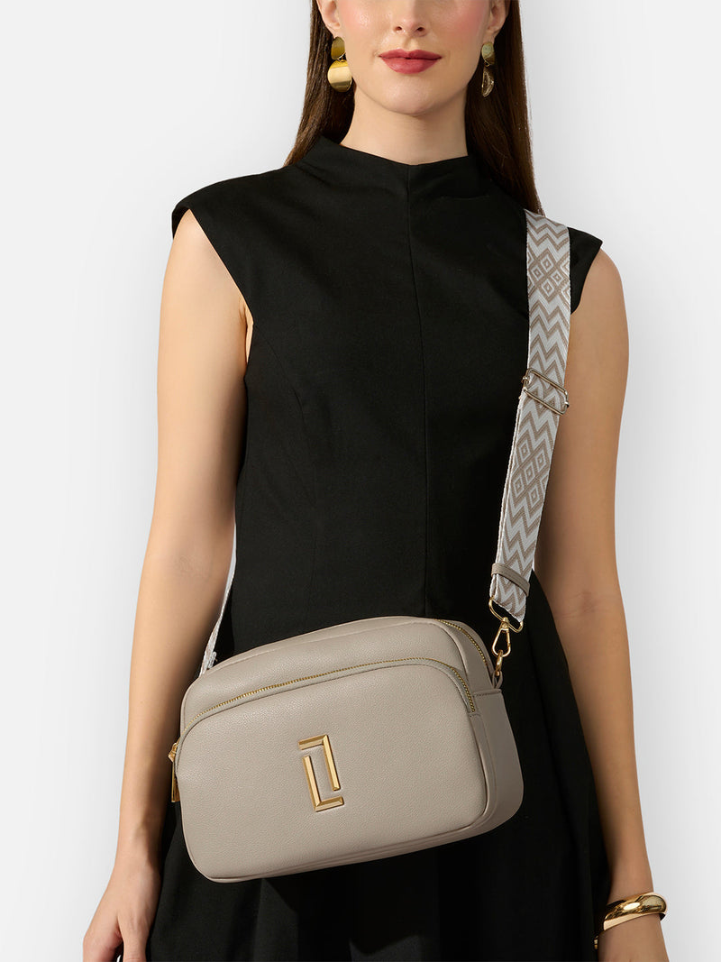 Lavie Luxe Soft Sophie 2 Compartment Sling Bag in Taupe
