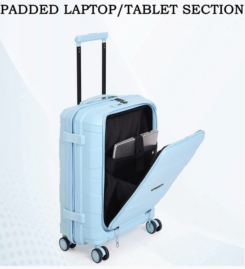 IT Luggage Momentous Trolley Crystal Sky — three-quarter view