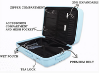 IT Luggage Momentous Trolley Crystal Sky — TSA lock detail