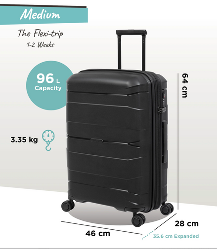 Momentous -   (Black) Expandable | TSA Lock | 8-Wheel luggage bag - image 2 of 8 - Luggage bag