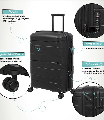 IT Luggage Momentous Expandable Trolley Suitcase — Black
