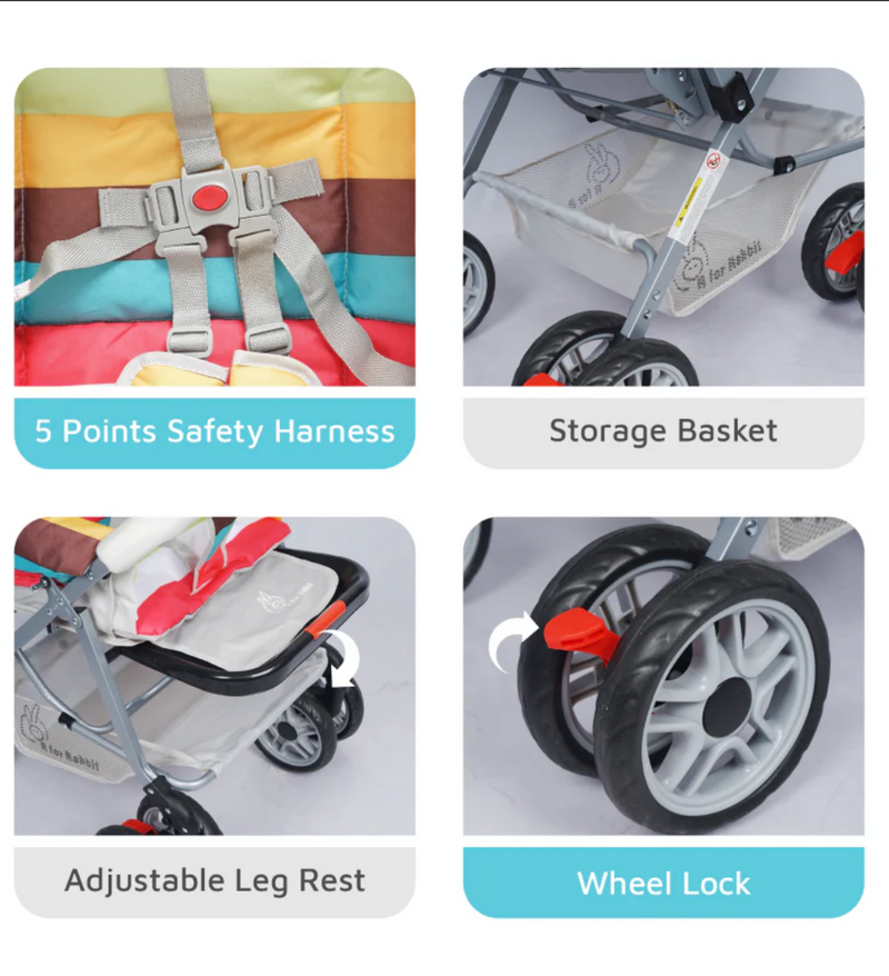 Lollipop Lite Stroller - Travel Friendly, Easy To Fold, Reversible Handle, Wheel Lock, Adjustable Leg Rest - image 3 of 7 - Baby Stroller