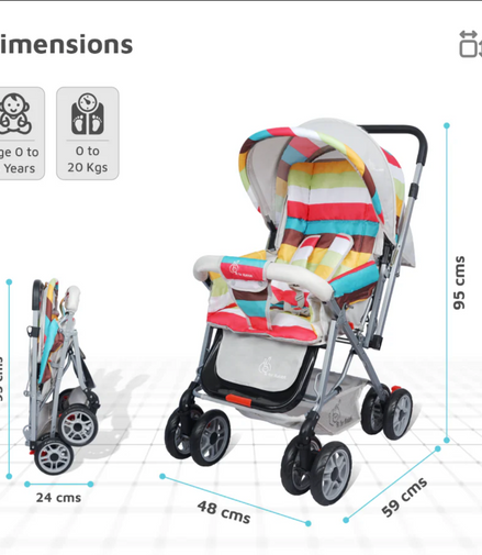 Lollipop Lite Stroller - Travel Friendly, Easy To Fold, Reversible Handle, Wheel Lock, Adjustable Leg Rest - image 2 of 7 - Baby Stroller