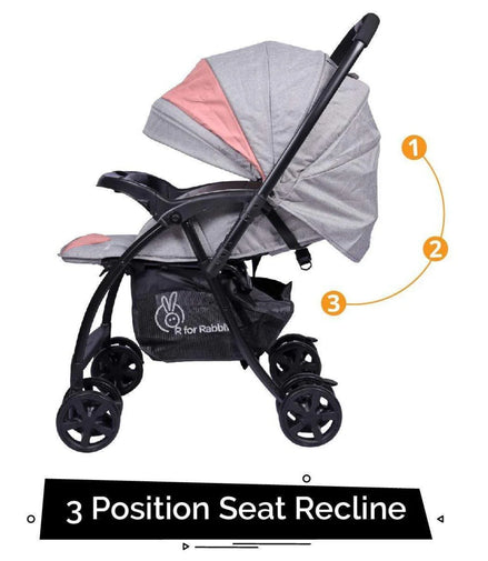 R for Rabbit Sugar Pop Stroller — 3-Position Recline, Reversible Handle, UV Canopy
