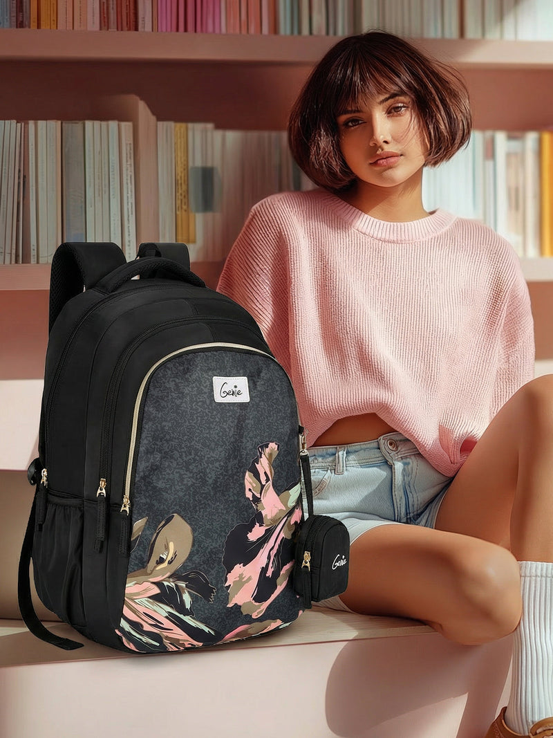 Genie Sea Bloom 36L School Backpack Black — view 6