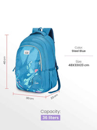 Genie Sea Bloom 36L School Backpack - Steel Blue