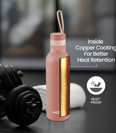 Milton Smarty Thermosteel Bottle Pink - side view
