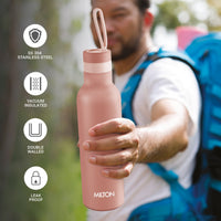 Milton Smarty Thermosteel Bottle Pink - angled view