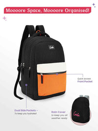 Genie Snuggle 36L Laptop Backpack With Raincover - Black