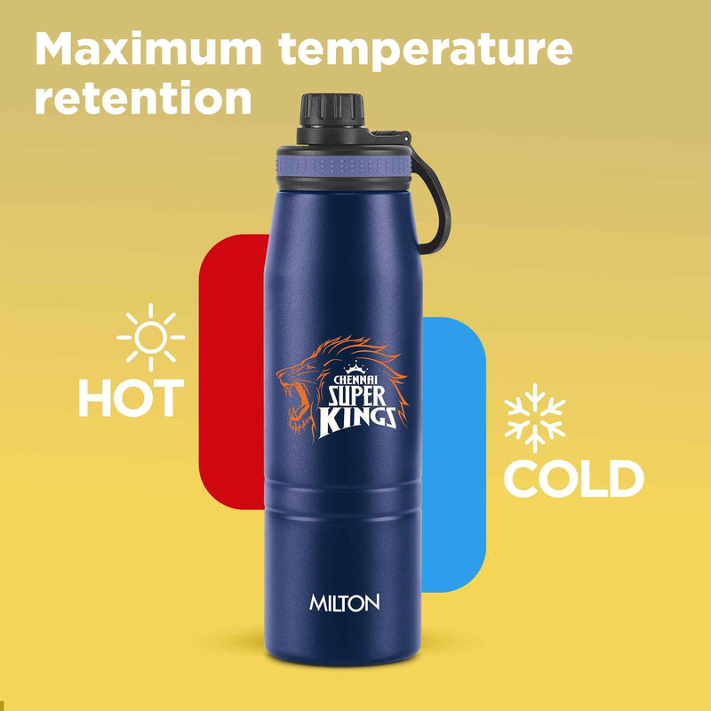 Milton Sports Sparkle UV Printing Thermosteel Bottle - Chennai Super Kings (CSK) - Milton