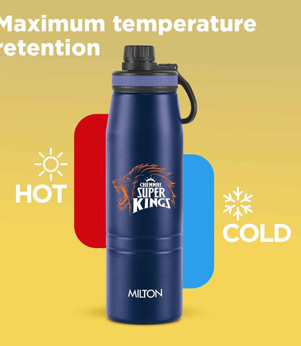 Milton Sports Sparkle UV Printing Thermosteel Bottle - Chennai Super Kings (CSK) - Milton