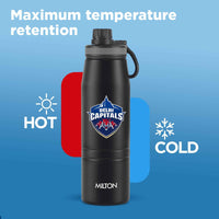 Milton Sports Sparkle UV Printing Thermosteel Bottle - Delhi Capitals (DC) - Milton