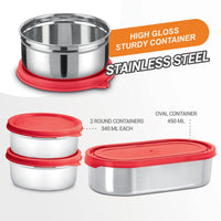 Milton Steel Champ Stainless Steel Tiffin — back view