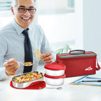 Milton Steel Champ Stainless Steel Tiffin — angle view