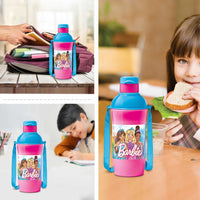 Milton Steel Barbie Kids Sipper Bottle — angle view