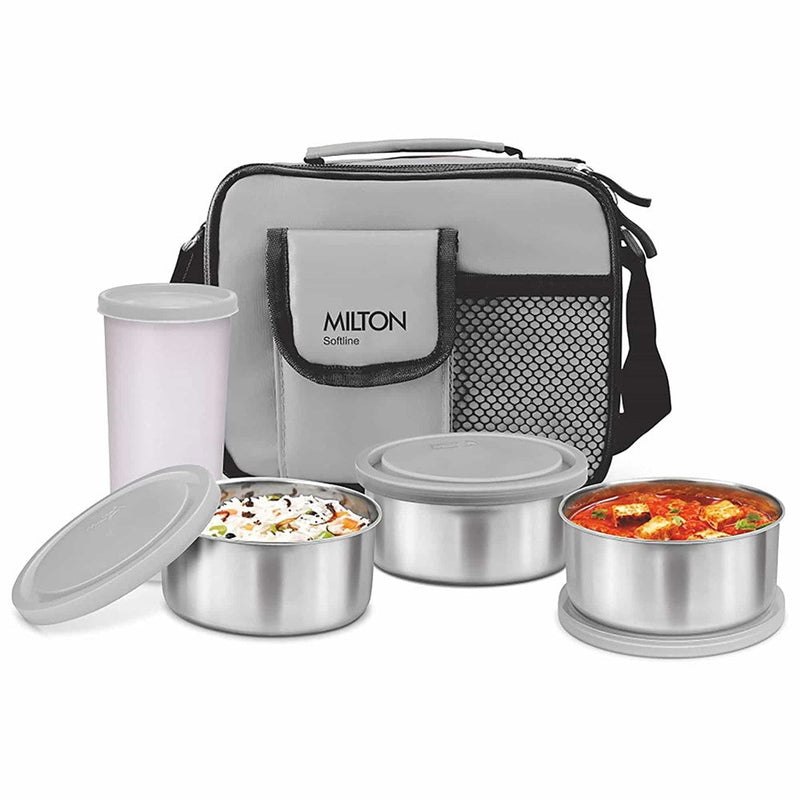 Milton Steel Combi Insulated Lunch Box — front view
