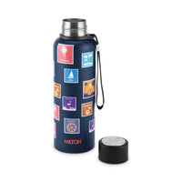Milton Curated Stamps 3D UV Aura Thermosteel Bottle 725ml Dark Blue