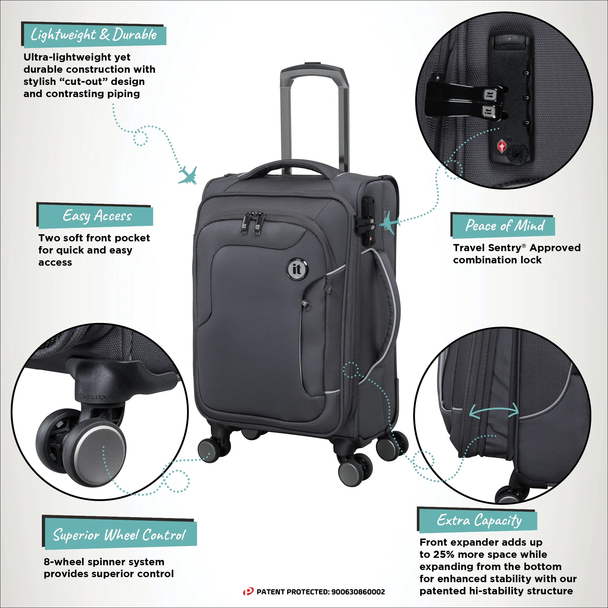 IT Luggage Teleported Cabin Soft Luggage
