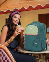 Genie Twist 40L Laptop Backpack With Raincover — Dark Green