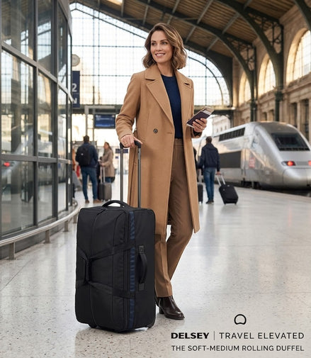 Delsey Paris - EGOA Soft Small Duffle Bag – Black & Blue