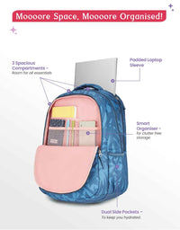 Genie Velora 40L Laptop Backpack With Raincover - Steel Blue