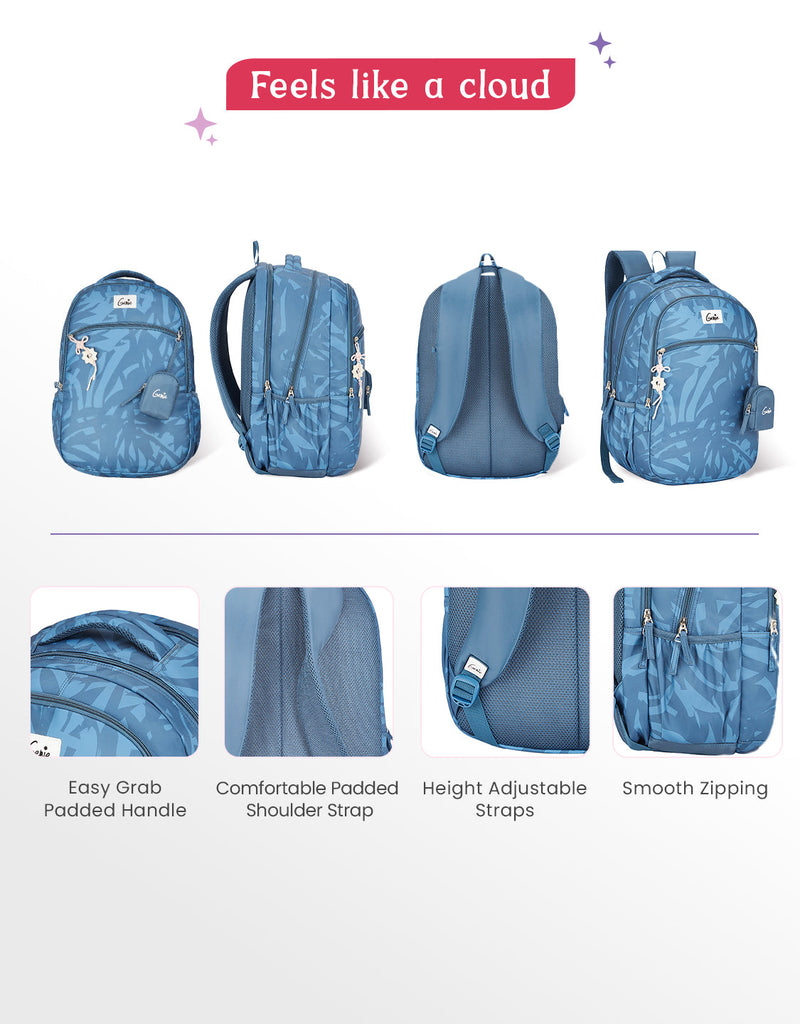 Genie Velora 40L Laptop Backpack With Raincover — Steel Blue