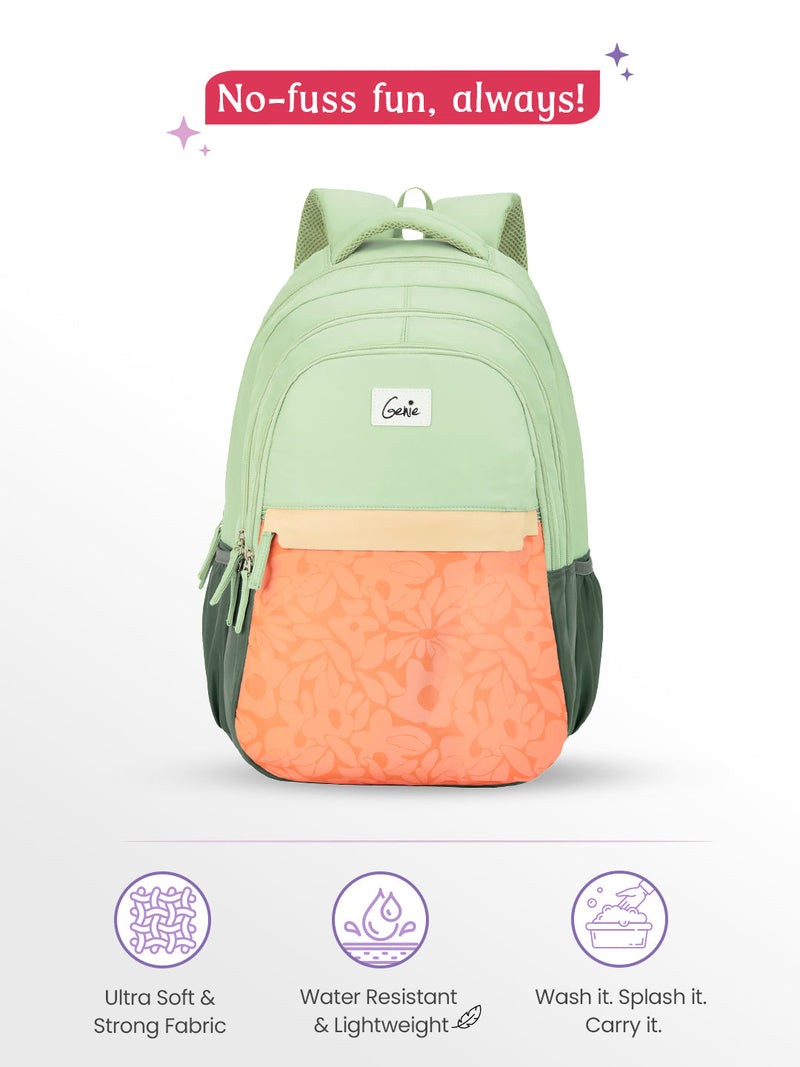 Genie Vibecheck 36L Laptop Backpack With Raincover — Ash Green