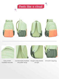 Genie Vibecheck 36L Laptop Backpack With Raincover - Ash Green