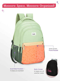Genie Vibecheck 36L Laptop Backpack With Raincover - Ash Green