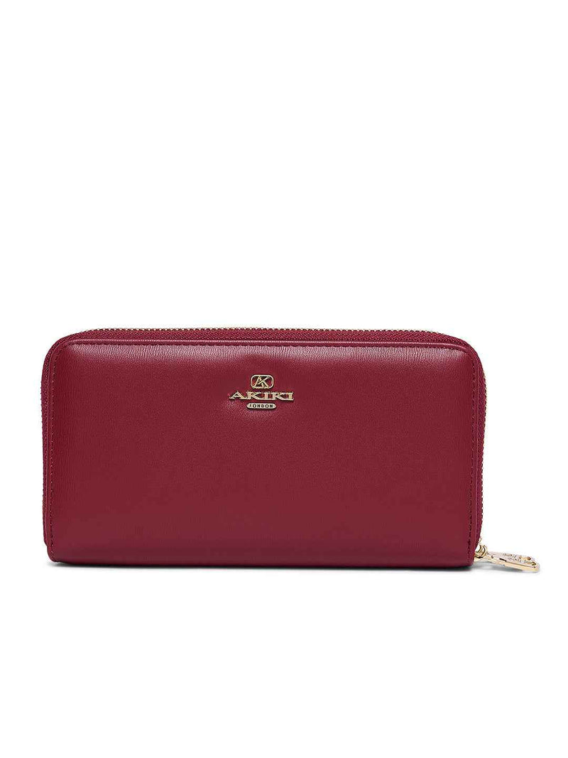 AKIKI London Wellsbury 2 Compartments Zip Around Large Wallet