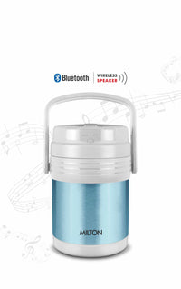 Milton Woofer Thermosteel Tiffin with Bluetooth Speaker 900ml — angle view