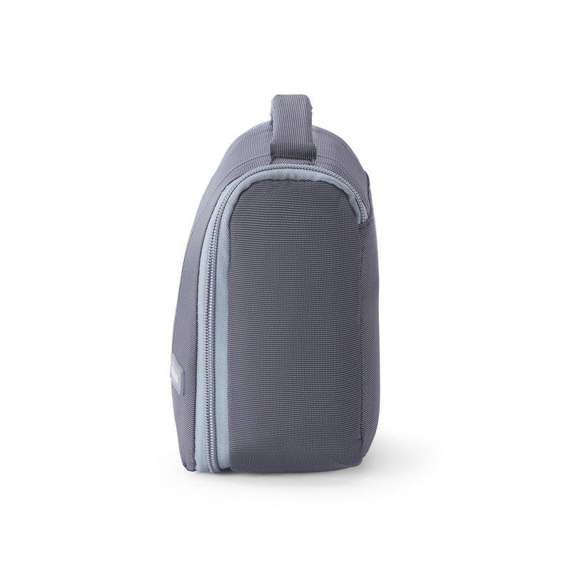 American Tourister travel toiletry kit Grey — open showing internal divider