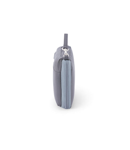American Tourister Grey passport holder — open showing card slots