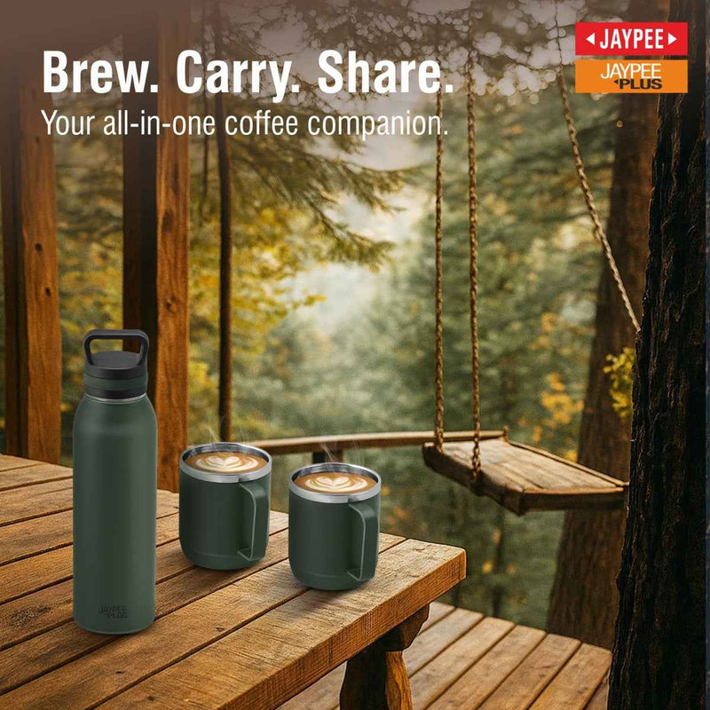 Jaypee Plus Gravitas 3pc Coffee Set (Bottle + 2 Mugs)