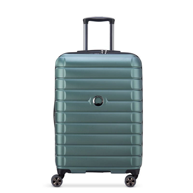 Delsey Paris Shadow 5.0 Hardside Striped Checked Luggage Green