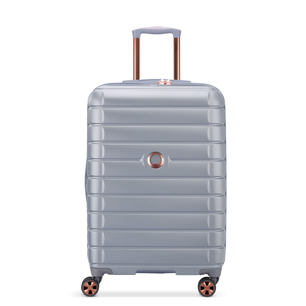 Delsey Paris Shadow 5.0 Hardside Striped Checked Luggage Platinum