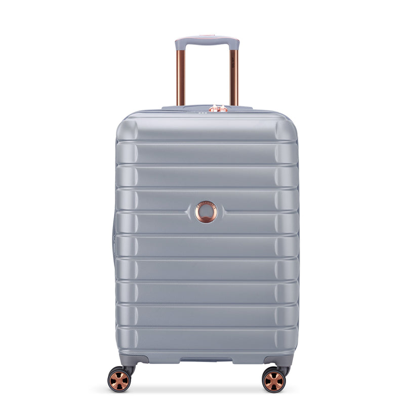 Delsey Paris Shadow 5.0 Hardside Striped Checked Luggage Platinum
