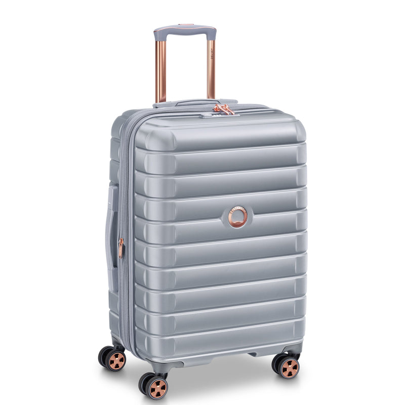 Delsey Paris Shadow 5.0 Hardside Striped Checked Luggage Platinum