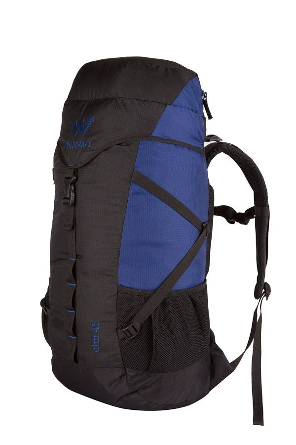 Wildcraft Cliff 45 L rucksack in Blue - back panel