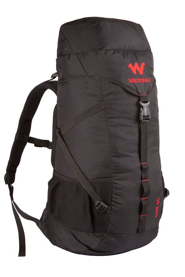 Wildcraft Cliff 45 L rucksack in Black - side view