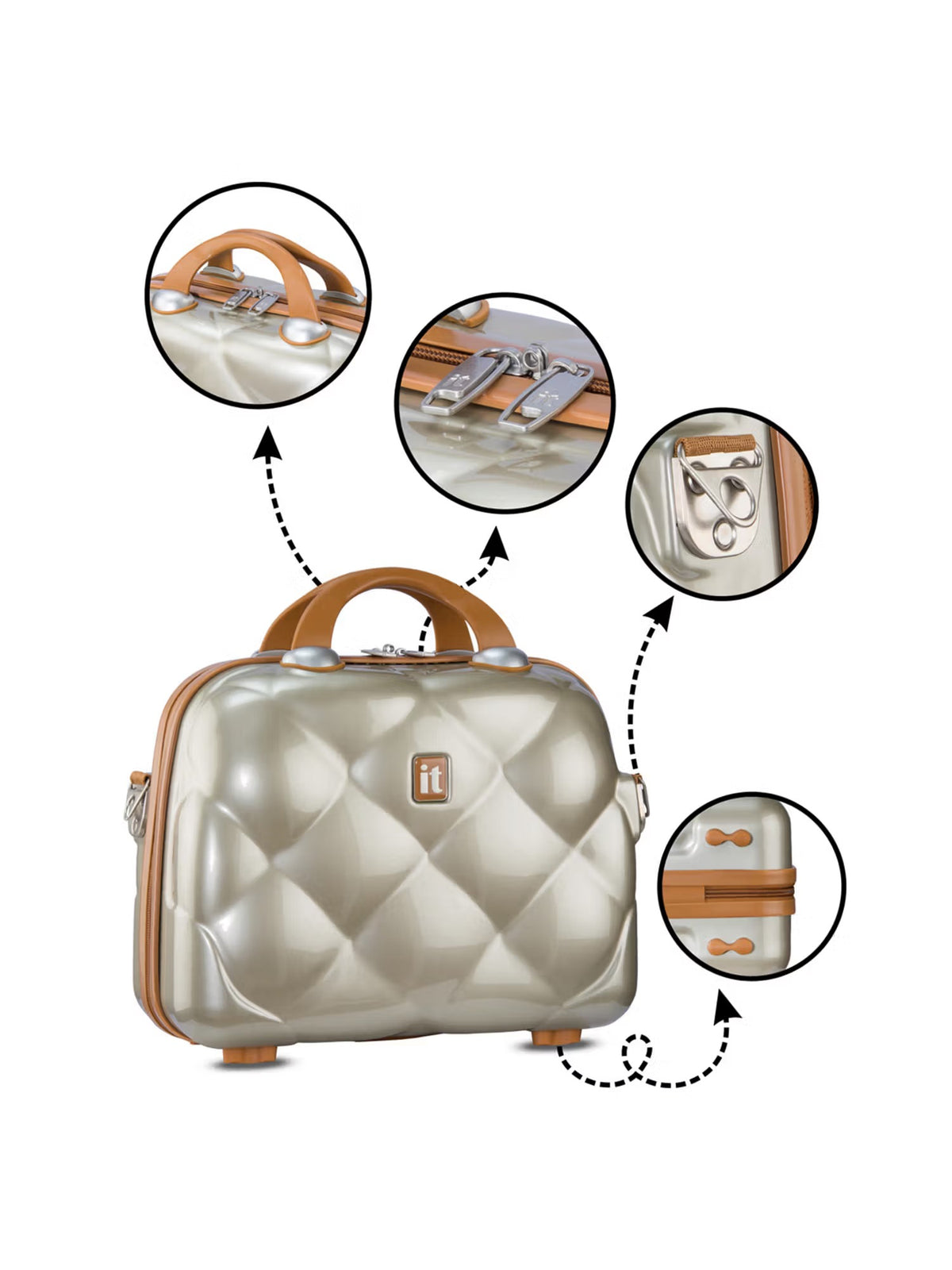 IT Luggage St. Tropez Champagne Vanity Case