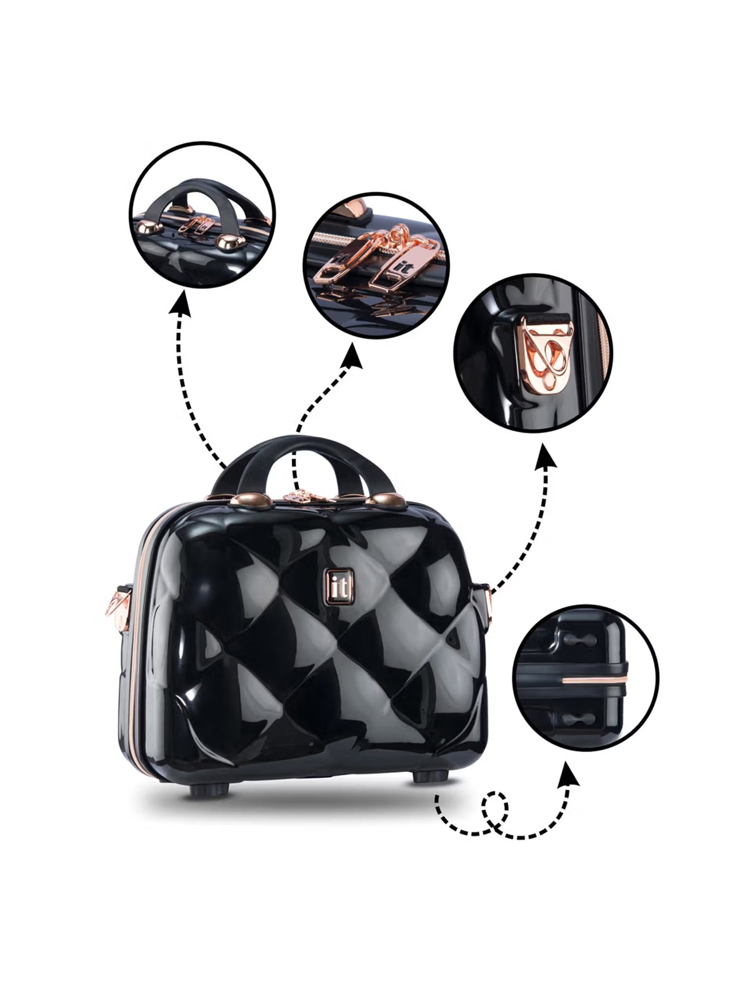IT Luggage St. Tropez Black Vanity Case