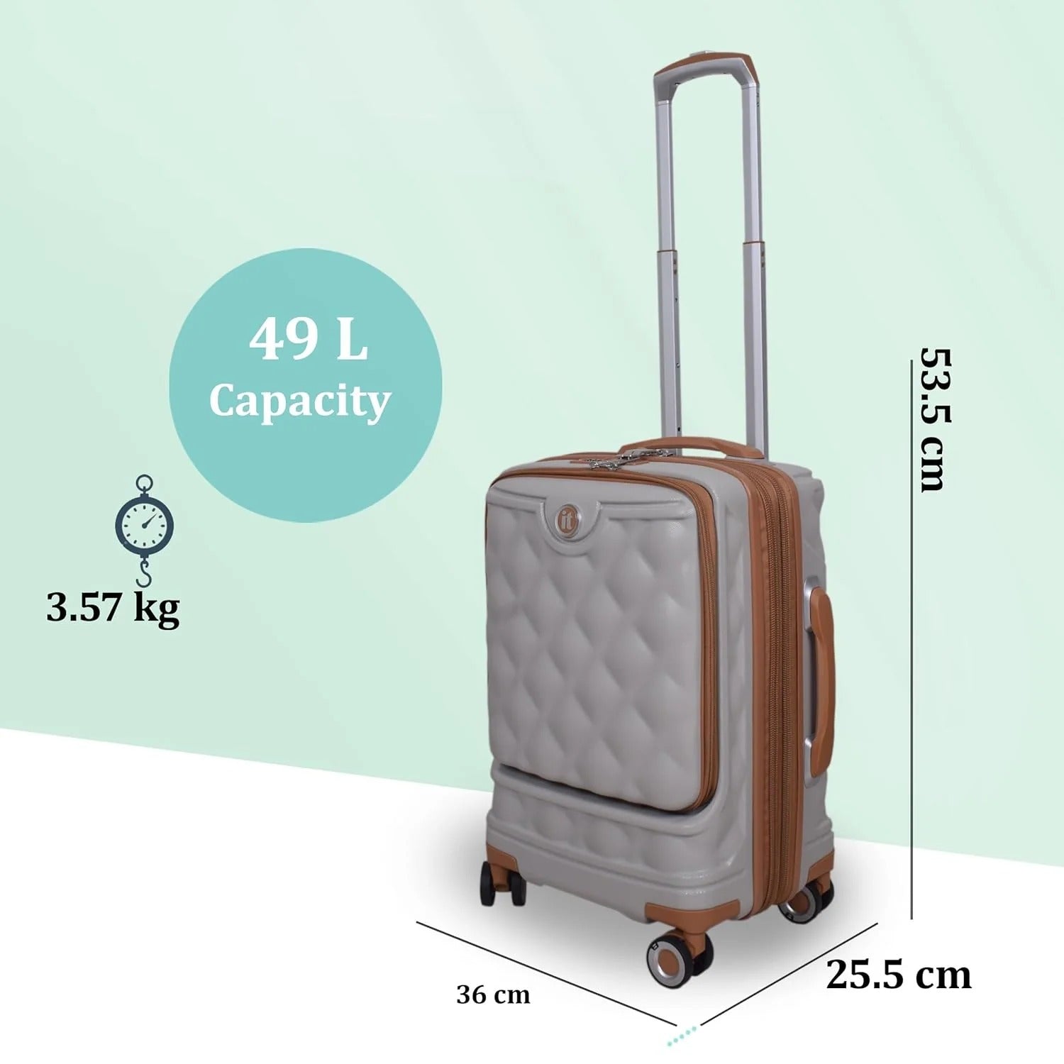IT Luggage Indulging Grey Rise Trolley Bag
