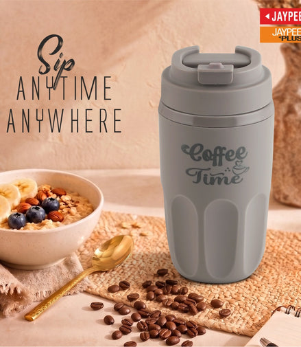 Jaypee Kinetic PU Insulated Hot & Cold SS Coffee Mug (Brown)