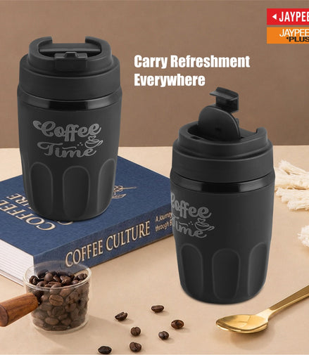 Jaypee Kinetic PU Insulated Hot & Cold SS Coffee Mug (Brown)