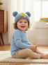 Adorable Blue Teddy Pom-Pom Winter Cap for Babies