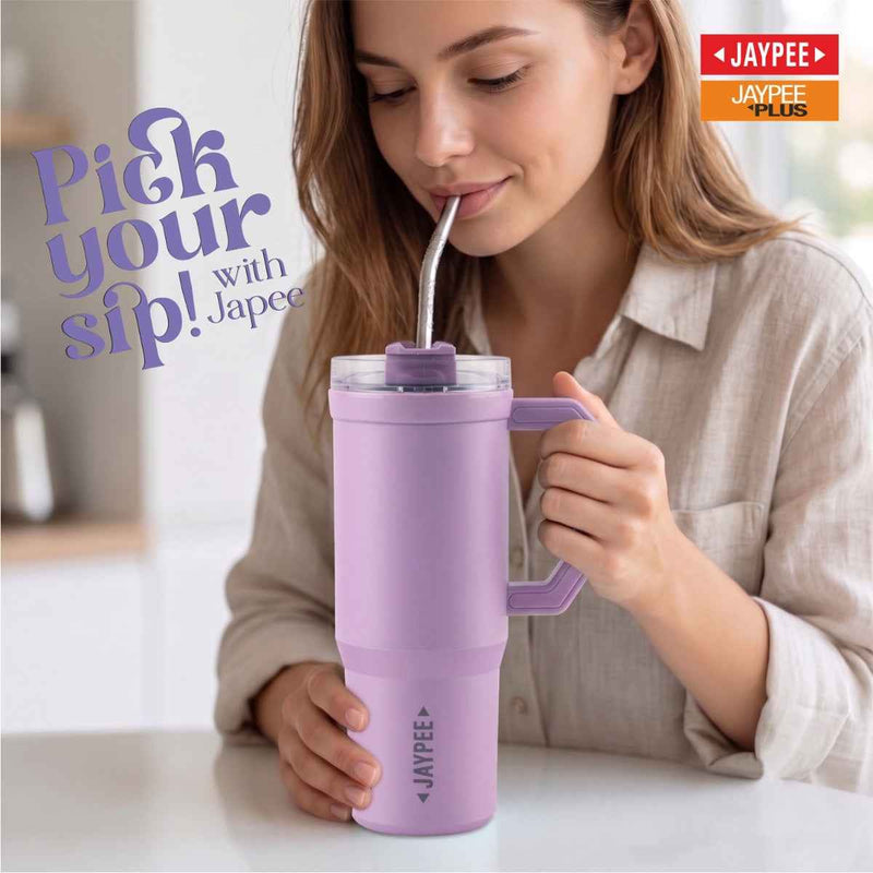 Jaypee Quencher PU Insulated SS Tumbler with Straw 650ml Sky Blue
