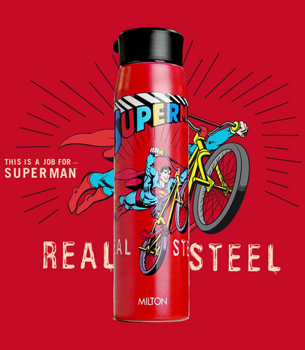 Milton Superman 3D Design Handy Stainless Steel Bottle